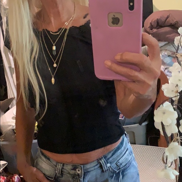 GORGEOUS 4 tier gold tone Long Crystal pendant - Picture 1 of 7